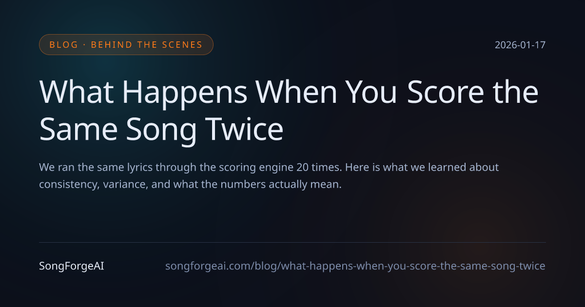 What Happens When You Score a Song Twice | SongForgeAI
