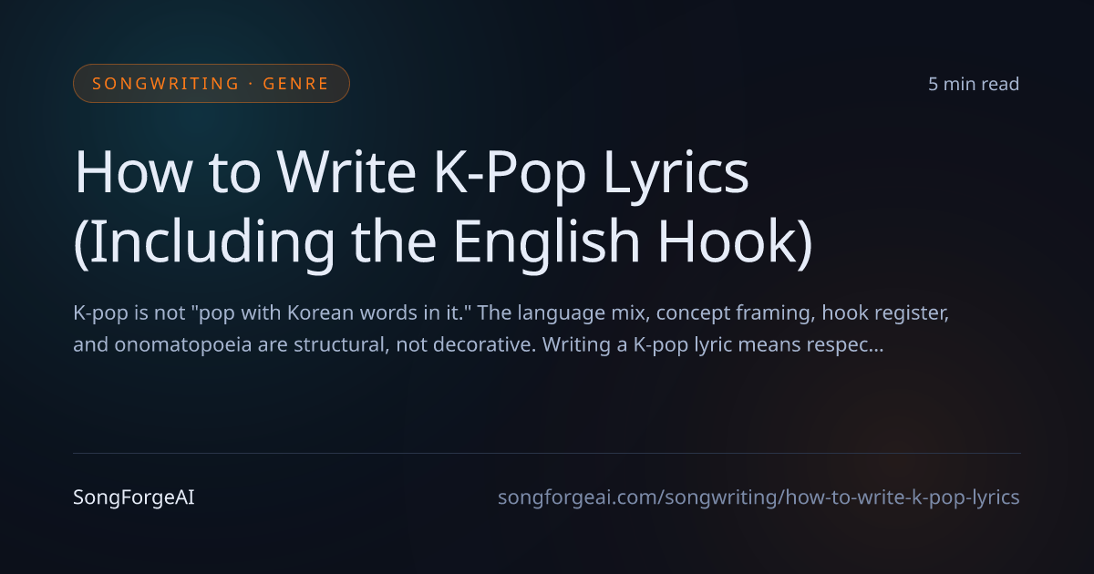 How to Write K-Pop Lyrics — SongForgeAI